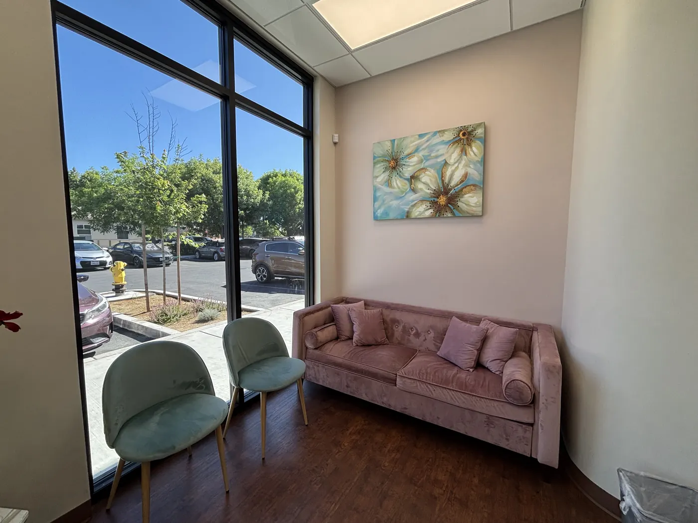 The sunlit waiting area at Valley Dental Turlock with comfortable seating
